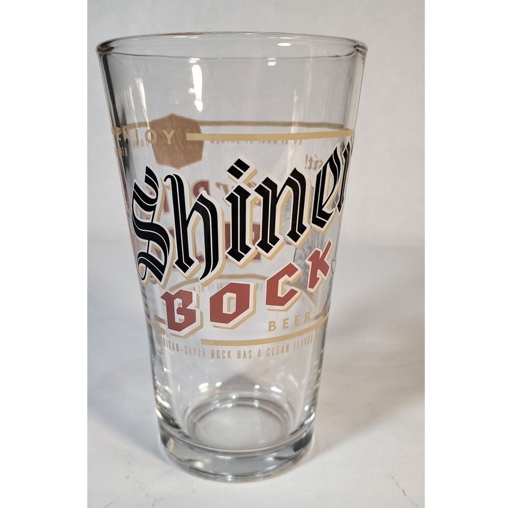 Shiner Bock Beer Glass Spoetzl Brewery Prosit Pride Enjoy‎ Ram Logo